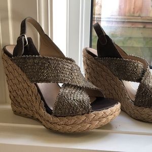 Stuart Weitzman Swamp Wrinkle Raffia sandals